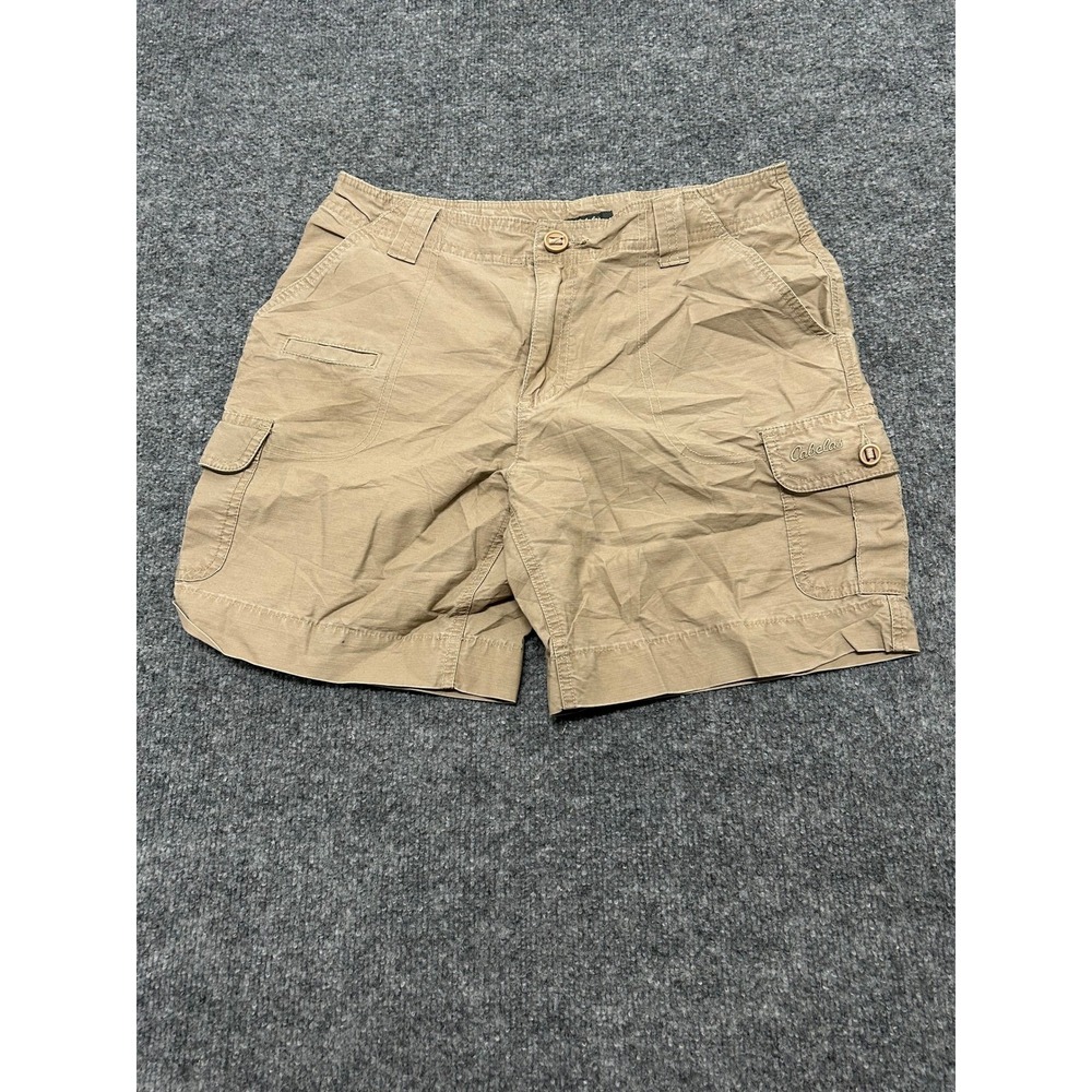 Cabela's Cargo Shorts Womens Size 6 Tan Khaki Cotton Blend Outdoor Hiking
